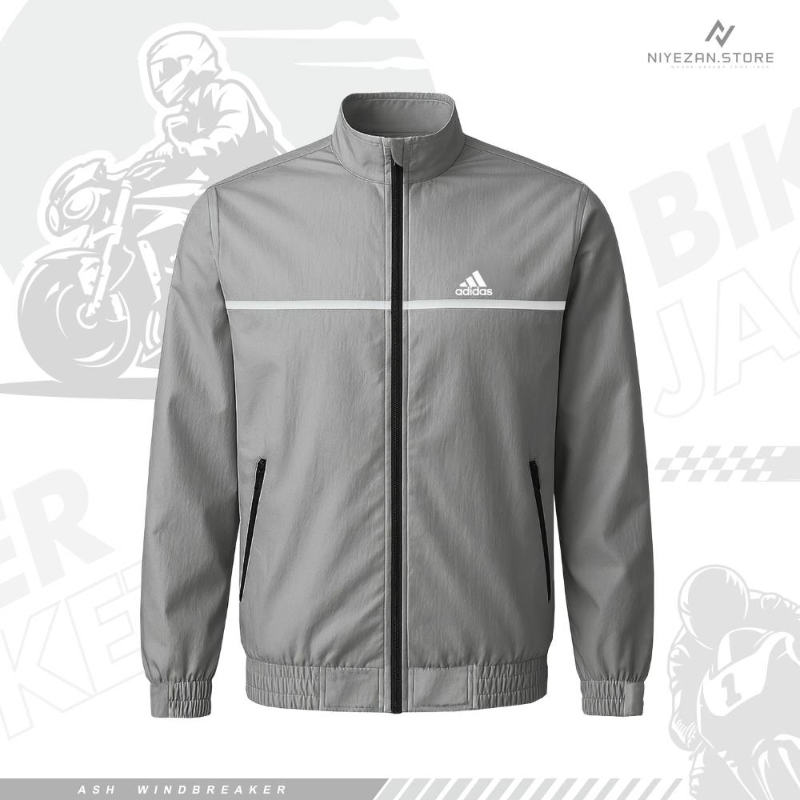 Adidas Biker Windbreaker - Ash - Image 2